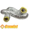 tubo flexible de aluminio recubierto de lana de roca