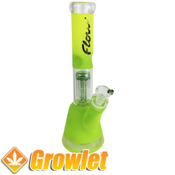 Bong de cristal Flow Verde para fumar hierba